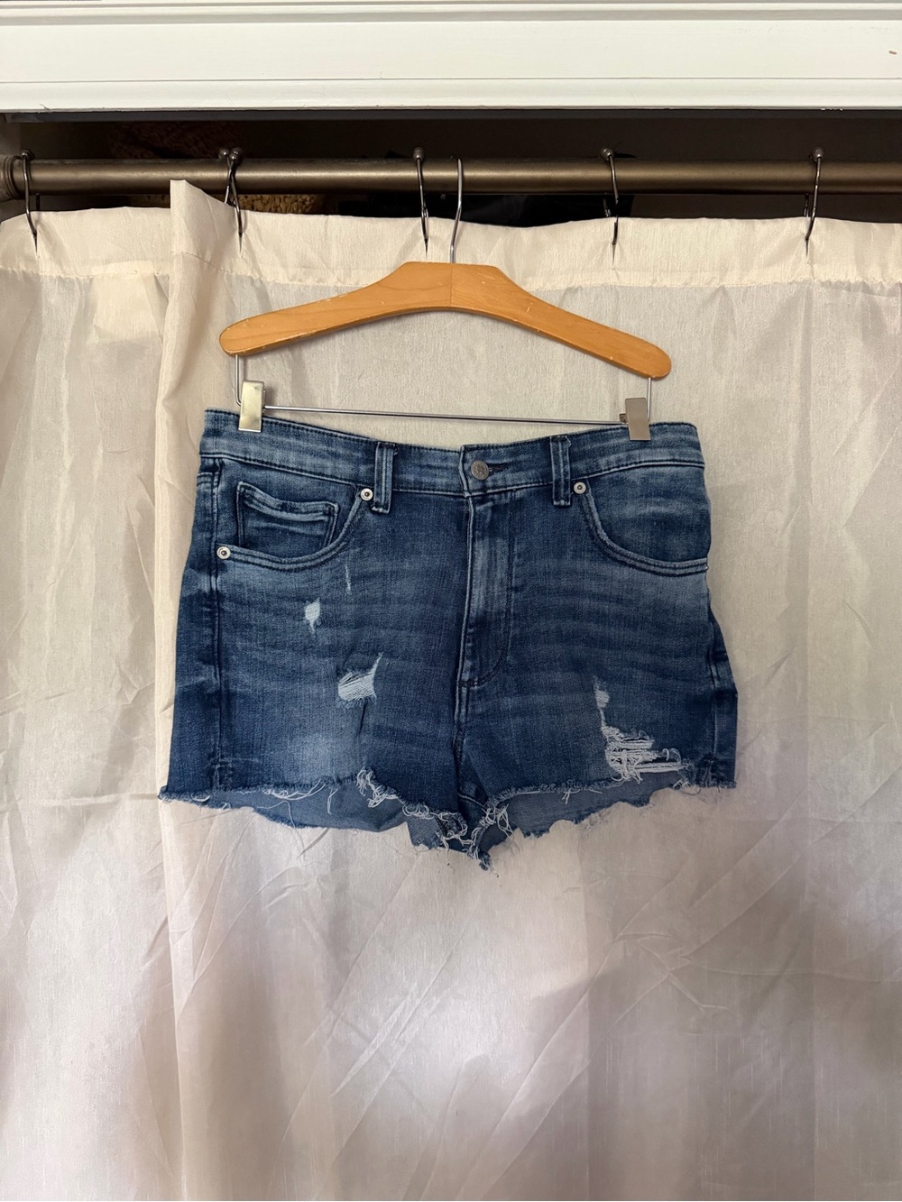 Lucky Brand Distressed Dark Blue Denim Cutoff Shorts